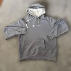 Champion ブルーグレー ボアフードパーカー　L