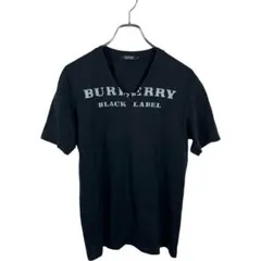 バーバリーブラックレーベル　メンズ　Vネックtシャツ 黒　半袖　Burberry