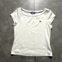 BURBERRY BLUE LABELカットソー刺繍ロゴキャップスリーブ