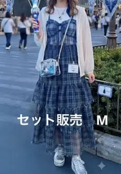 チェックビスチェとスカートセットのサムネイル