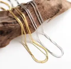 ネックレス ゴールドシルバー 超人気 4連デザインチェーン サージカルステンレス