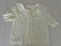 NICE CLAUP 花柄三角襟ブラウス　黄色のサムネイル