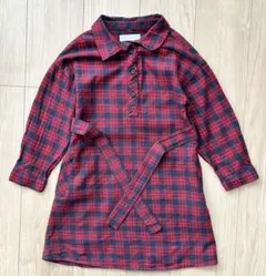 ZARA チェック柄 長袖ワンピース 120