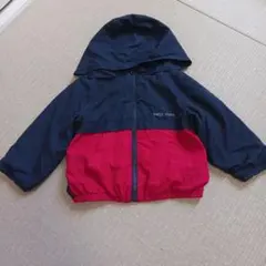 petit main フード付きジャケット 90cm ネイビー/レッド