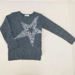 H&M  スパンコール　グレー　ニット　140㎝