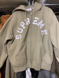 Supreme フードロゴ ジップアップパーカー マスタード M - メルカリ