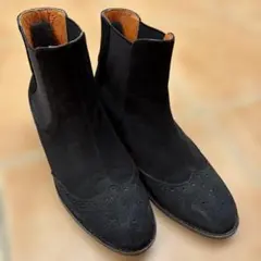 黒 スエード サイドゴアブーツ