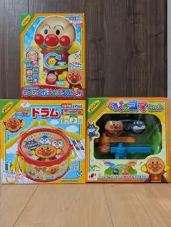 アンパンマン ドラム わくわくガチャころりんJr. くるくるコマセット3点セット