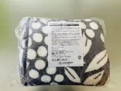 SOU・SOU フリースブランケット 植物柄 グレー・ホワイト