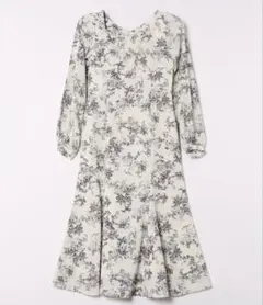 mercuryduo フラワーフロントギャザーワンピース