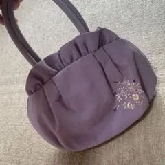 パープルハンドバッグ　和装用