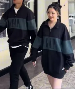 ヴィンテージソフト GAPロゴ オーバーサイズ ハーフジッププルオーバー