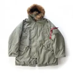 【美品/XL】アルファインダストリーズ N-3B コットンパーカー 希少カーキ