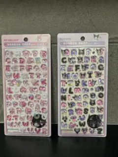 【正規品】新作サンリオボンボンドロップシールもじ２種セット