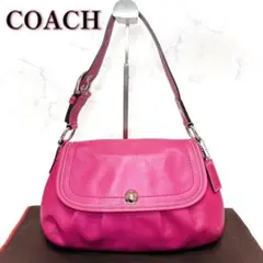 00s y2k COACH pink レザー one shoulder 肩がけ