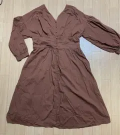 LOWRYS FARM　シャツワンピ　L ハイウェスト