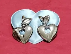 シルバー ハート型 イヤリング　クリップ式　中古品