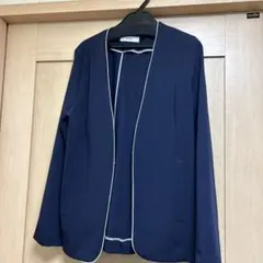 FENNEL ネイビー ノーカラージャケット　ヤマダヤ