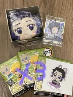 鬼滅の刃胡蝶しのぶ もちころりん、プチざぶ✕3、ウエハースシールのセット