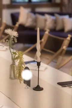 ツイストキャンドル×6 & ブラックキャンドルホルダー×9（3セット）