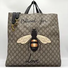 【極美品】グッチ GGスプリーム ビー 蜂 トートバッグ ショルダー 2way