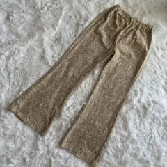 Khalita パンツ ペイズリー柄 ベージュ L スリット 総柄