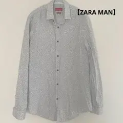 ZARA MAN スリムフィット小花柄長袖シャツ