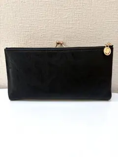 がま口式 黒 長財布