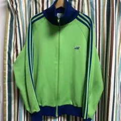 80s デサント製　adidas トラックジャケット　グリーン　サイズ　4号