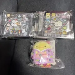 すみっこぐらしてのりぬいぐるみ、ミニクリアポーチ