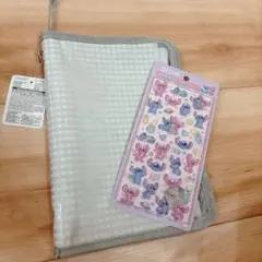 ボンボンドロップシール　スティッチ　ギンガムチェックシール帳　セット