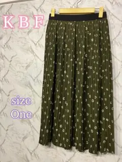 【SALE】KBF 総柄 プリーツスカート M-L