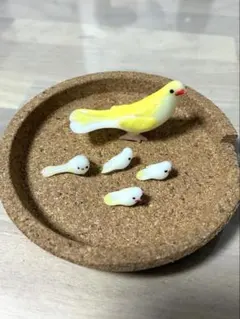 ガラス細工　鳥親子