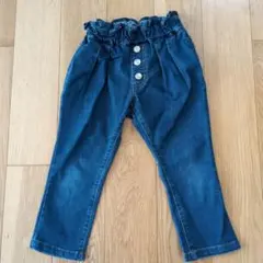 デニム フリルウエストパンツ