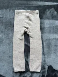 つぶつぶベージュ　リブ編み ベビーレギンス