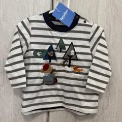 ★新品未使用　familiar 80ストライプ柄 長袖Tシャツ