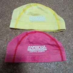 CENTRAL SPORTS 水泳帽 赤 黄色 2個セット