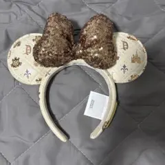 【海外限定・美品】ディズニー カチューシャ カリフォルニア キルティング 金