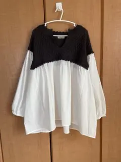 Samansa Mos2 ニットドッキングチュニック　F チュニック