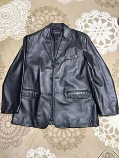 RUNS STYLE 黒 羊レザーテーラードジャケット M