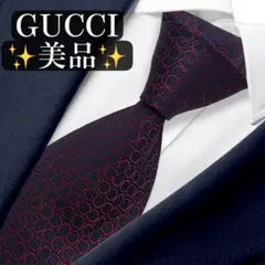 GUCCI グッチ ネクタイ ボルドー GG柄 総柄 クレスト紋章 高級 - メルカリ