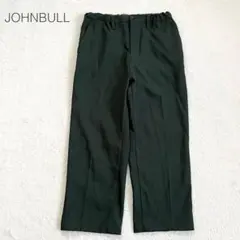 【ジョンブル】センタープレスイージーパンツ クロップド丈 ハイウエスト 緑 美品のサムネイル