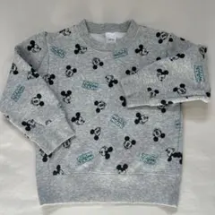 Disney ミッキーマウス 裏起毛トレーナー 100cm グレー