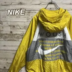 136【希少XLサイズ】ナイキ☆刺繍ビッグロゴ　スウォッシュナイロンジャケット