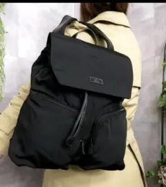GUCCI グッチレディースリュックサックバックパック プレート黒ナイロンレザーのサムネイル