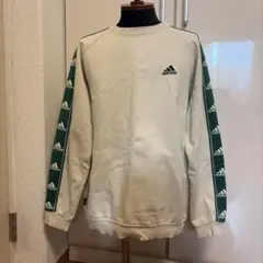 adidas スウェット 緑 アイボリー トレーナー Lサイズ