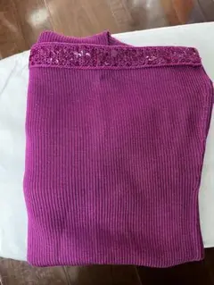 パープルリブタートルネック長袖のサムネイル