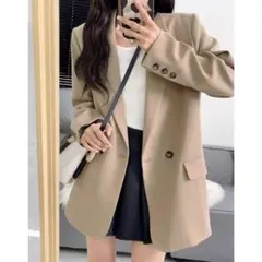 ZARA　オーバーサイズジャケット　ダブル　ベージュ　XS