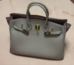 グレー レザー風 トートバッグ