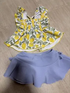 アプレレクール　レモン柄　水着　セパレート　100cm